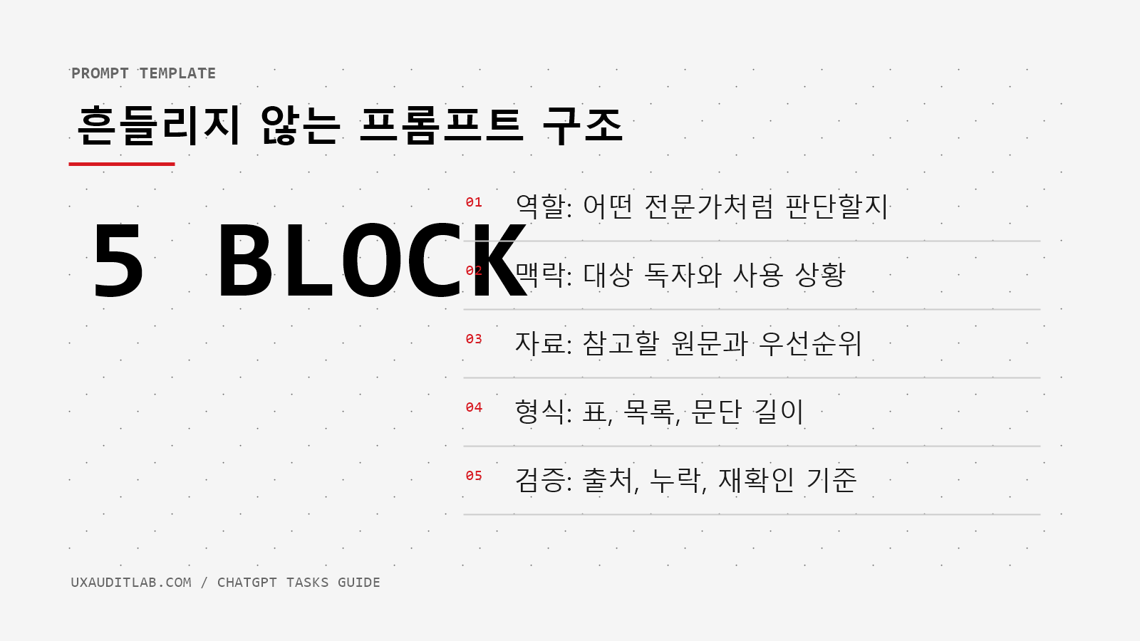 ChatGPT Tasks 활용법 프롬프트 템플릿 5블록